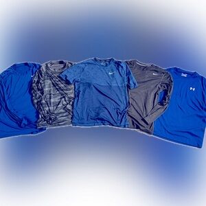 5 Drifit Shirts! Nike/Under Armour. Long and short sleeve bundle, men’s large